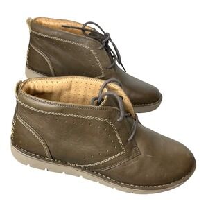 Clarks‎ Unstructured Women Olive Brown Leather Chukka Desert Boots 8.5M
